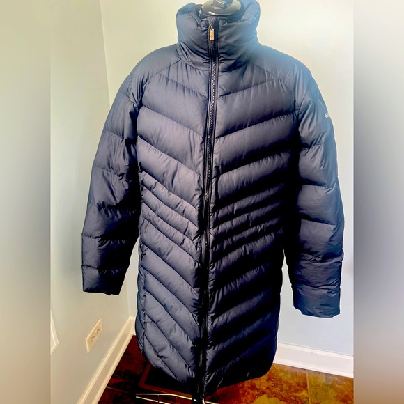 Columbia Sz 2X Long Black Down Puffer Coat Jacket 60/40 Duck Feather Warm Winter - Picture 1 of 16